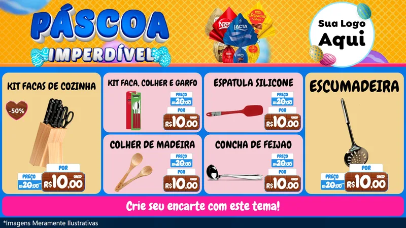 Modelo de TV para TV Horizontal com o tema Páscoa Imperdível para Utilidades Domésticas