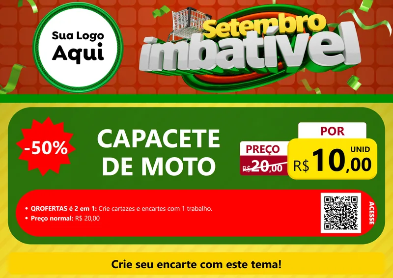 Modelo de Cartaz para Cartaz A4 Horizontal com o tema Setembro Imbatível para Moto peças