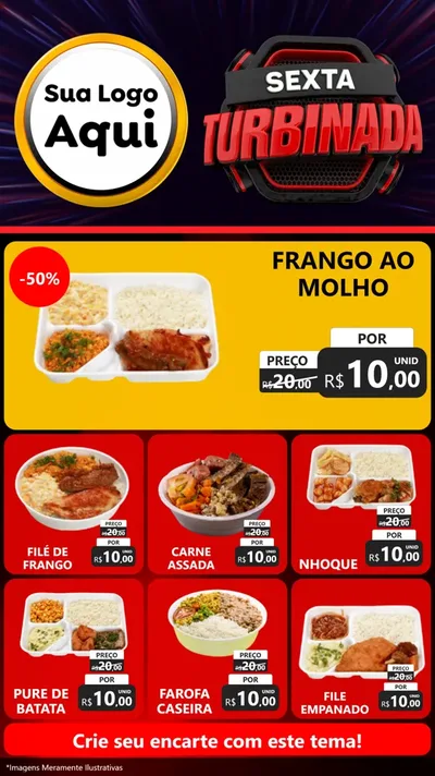 Modelo de Rede Social para Stories com o tema Sexta Turbinada para Restaurante