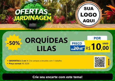 Modelo de Cartaz para Cartaz A4 Horizontal com o tema Ofertas de Jardinagem para Floricultura e jardim