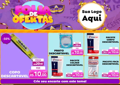 Modelo de Encarte para Encarte A4 Horizontal com o tema Folia de Ofertas para Embalagens