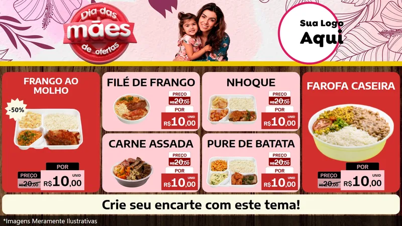 Modelo de TV para TV Horizontal com o tema Dia Das Mães De Ofertas para Restaurante