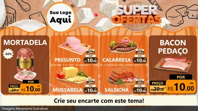 Modelo de TV para TV Horizontal com o tema Super Ofertas para Frios e Laticínios