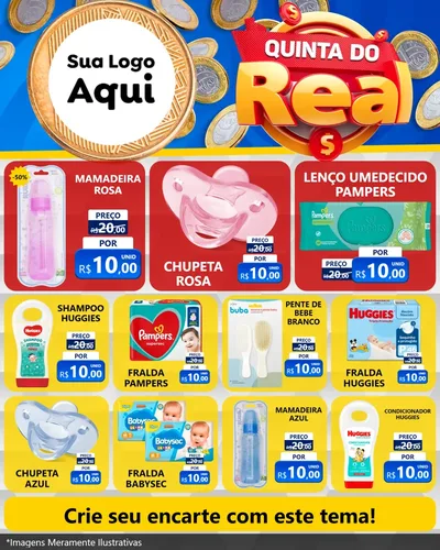 Modelo de Rede Social para Feed Instagram com o tema Quinta do Real para Bebês