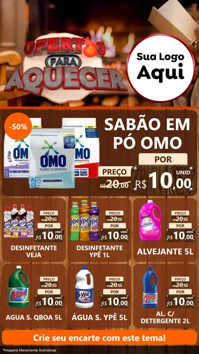 Modelo de Rede Social para Stories com o tema Ofertas Para Aquecer para Produtos de Limpeza