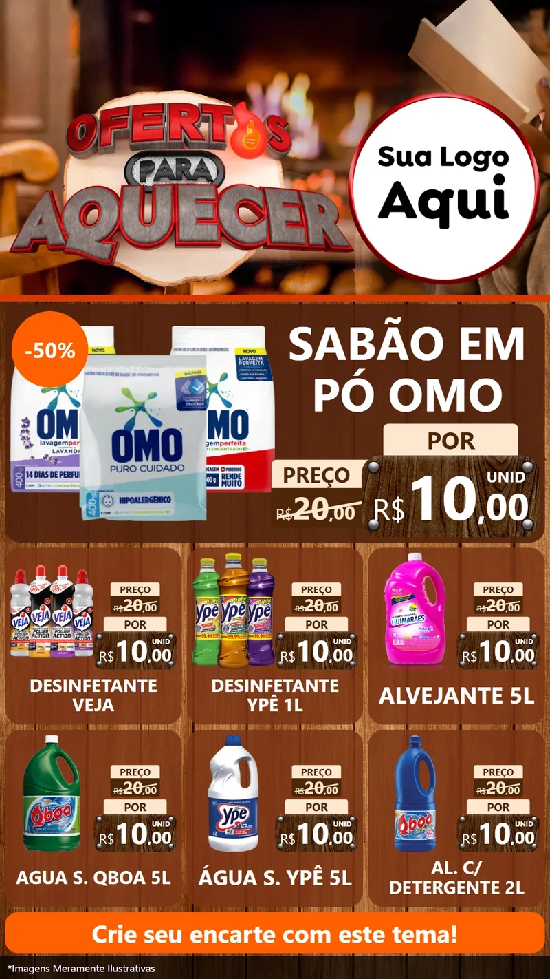 Modelo de Rede Social para Stories com o tema Ofertas Para Aquecer para Produtos de Limpeza