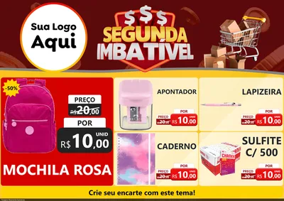 Modelo de Encarte para Encarte A4 Horizontal com o tema Segunda Imbatível para Papelaria