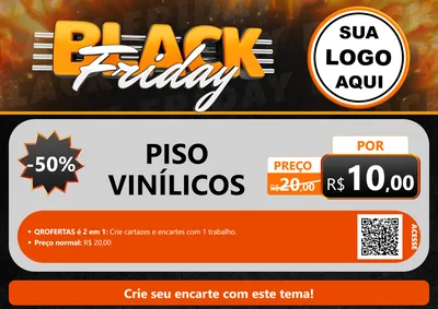Modelo de Cartaz para Cartaz A4 Horizontal com o tema Black Friday para Material para Construção