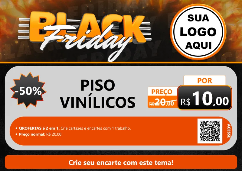 Modelo de Cartaz para Cartaz A4 Horizontal com o tema Black Friday para Material para Construção