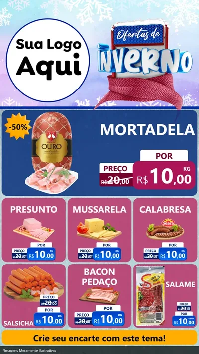 Modelo de Rede Social para Stories com o tema Ofertas de Inverno para Frios e Laticínios