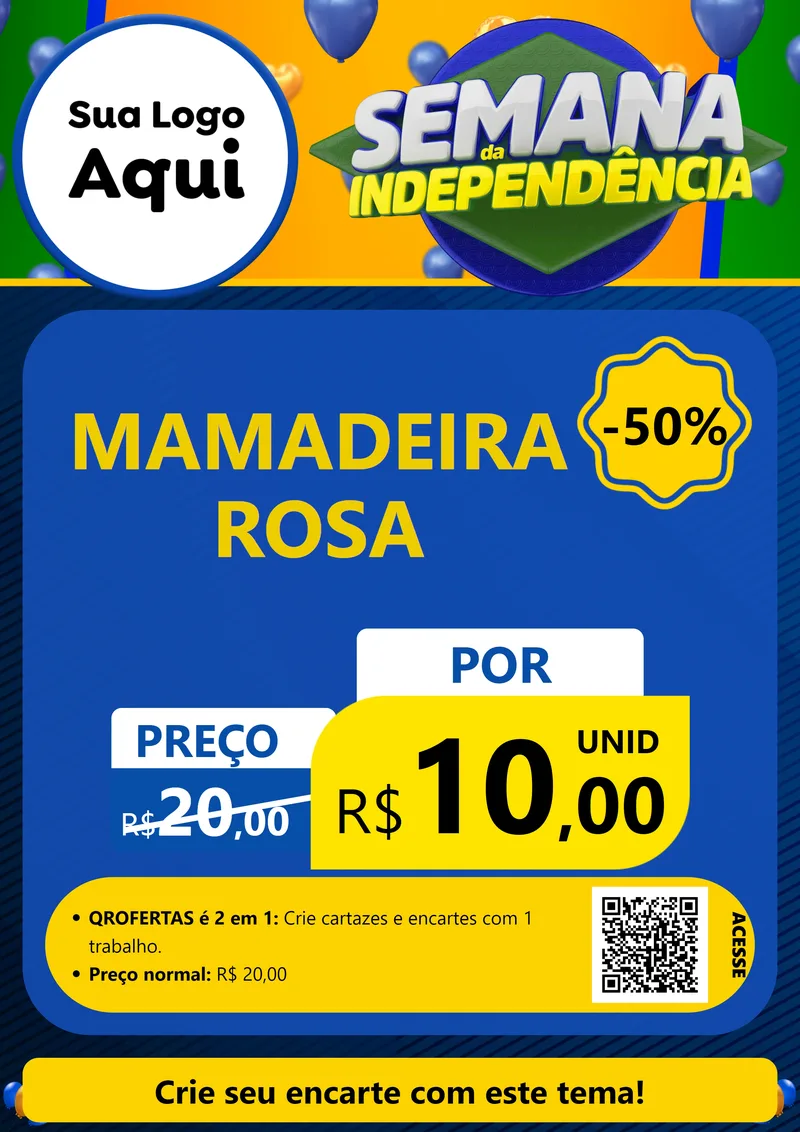 Modelo de Cartaz para Cartaz A4 Vertical com o tema Semana da Independência para Bebês