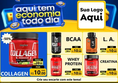Modelo de Encarte para Encarte A4 Horizontal com o tema Aqui Tem Economia Todo Dia para Suplementos alimentares