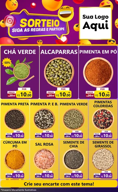 Modelo de Encarte para Encarte Grande com o tema Sorteio para Produtos Naturais