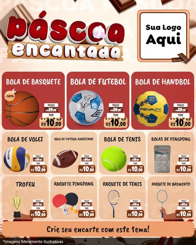 Modelo de Rede Social para Feed Instagram com o tema Páscoa Encantada para Artigos Esportivos