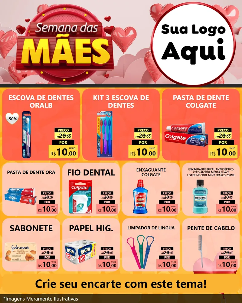 Modelo de Rede Social para Feed Instagram com o tema Semana das Mães para Higiene Pessoal