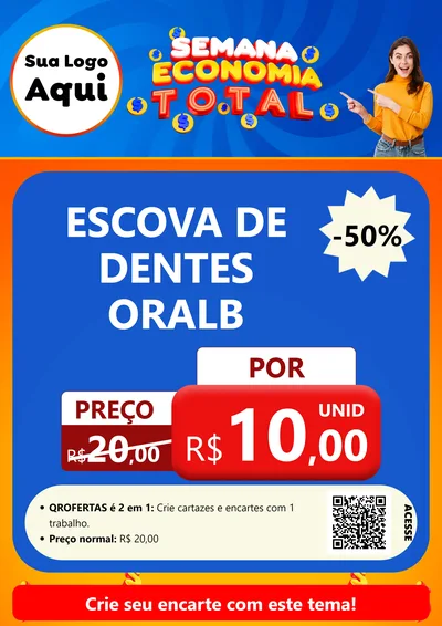 Modelo de Cartaz para Cartaz A4 Vertical com o tema Semana Economia Total para Higiene Pessoal