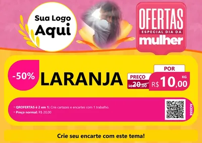 Modelo de Cartaz para Cartaz A4 Horizontal com o tema Ofertas - Especial Dia Das Mulheres para Hortifrúti