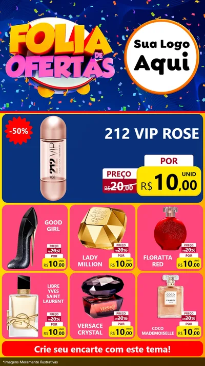 Modelo de Rede Social para Stories com o tema Folia de Ofertas para Perfumes