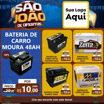 Modelo de Rede Social para Feed Facebook com o tema São João Ofertas Imbatíveis! - Junina para Baterias Elétricas
