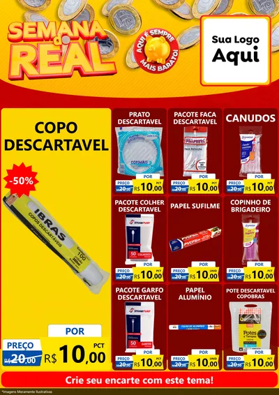 Modelo de Encarte para Encarte A4 Vertical com o tema Semana do Real para Embalagens