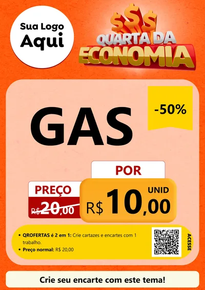 Modelo de Cartaz para Cartaz A4 Vertical com o tema Quarta da Economia para Água e gás