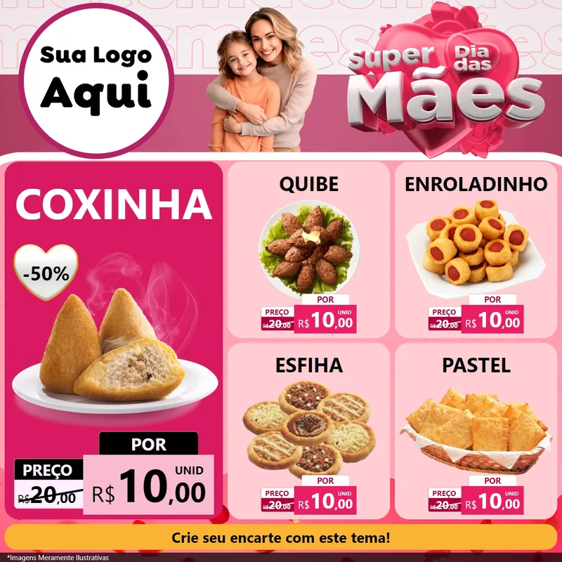 Modelo de Rede Social para Feed Facebook com o tema Super Dia Das Mães para Salgadaria