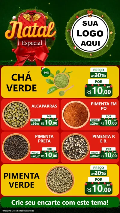 Modelo de TV para TV Vertical com o tema Natal Especial para Produtos Naturais
