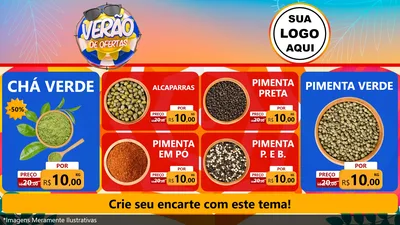Modelo de TV para TV Horizontal com o tema Verão de Ofertas para Produtos Naturais