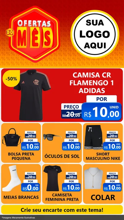 Modelo de Rede Social para Stories com o tema Ofertas do Mês para Roupas e acessórios