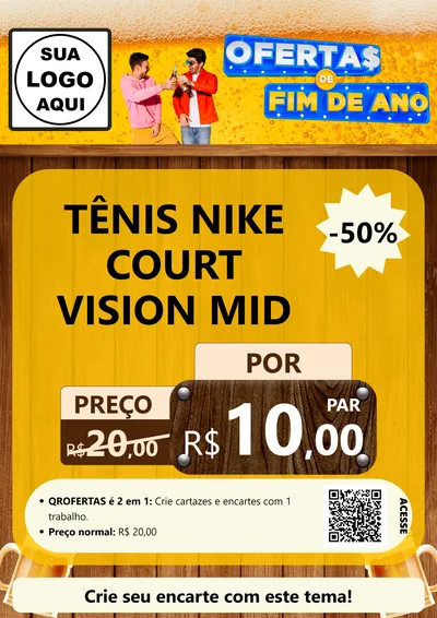 Modelo de Cartaz para Cartaz A4 Vertical com o tema Ofertas de Fim de Ano para Calçados