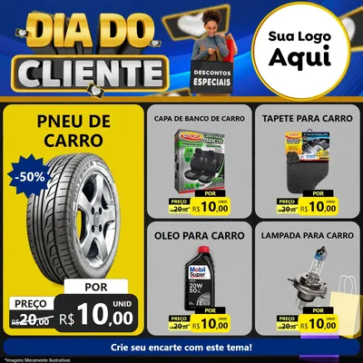 Modelo de Rede Social para Feed Facebook com o tema Dia Do Cliente para Auto peças