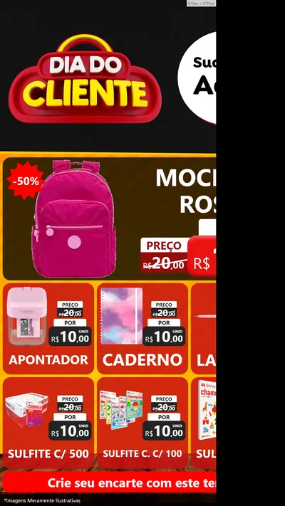 Modelo de Rede Social para Stories com o tema Dia do Cliente para Papelaria