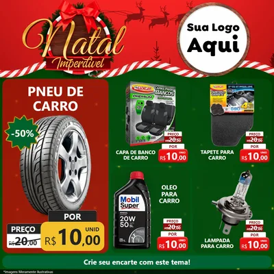 Modelo de Rede Social para Feed Facebook com o tema Natal Imperdível para Auto peças