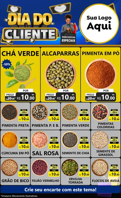 Modelo de Encarte para Encarte Grande com o tema Dia Do Cliente para Produtos Naturais