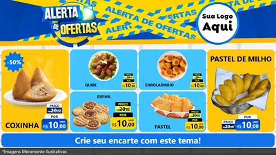 Modelo de TV para TV Horizontal com o tema Alerta de Ofertas para Salgadaria