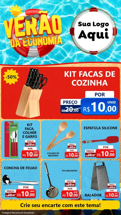 Modelo de Rede Social para Stories com o tema Verão da Economia para Utilidades Domésticas