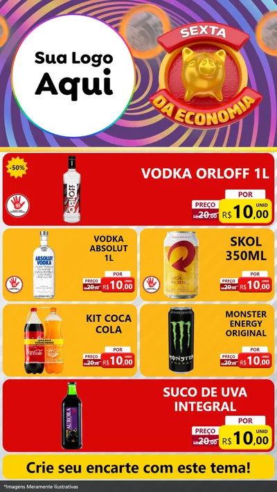 Modelo de TV para TV Vertical com o tema Sexta da Economia para Distribuidora de bebidas