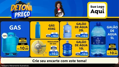 Modelo de TV para TV Horizontal com o tema Detona Preços para Água e gás