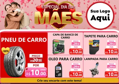 Modelo de Encarte para Encarte A4 Horizontal com o tema Especial Dia Das Mães para Auto peças
