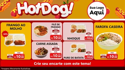 Modelo de TV para TV Horizontal com o tema Hot Dog para Restaurante