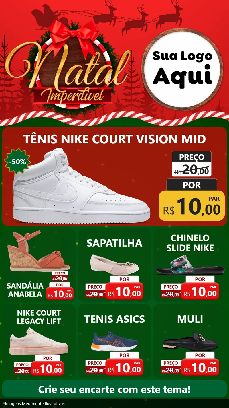 Modelo de Rede Social para Stories com o tema Natal Imperdível para Calçados