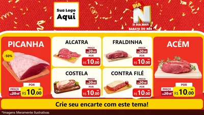 Modelo de TV para TV Horizontal com o tema Dia N o Dia Mais Barato do Mês para Açougue