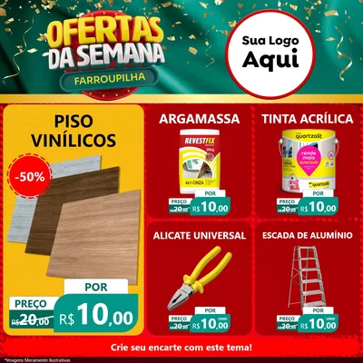 Modelo de Rede Social para Feed Facebook com o tema Ofertas da Semana Farroupilha para Material para Construção