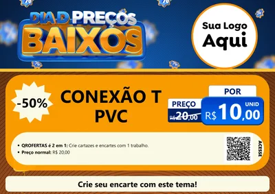 Modelo de Cartaz para Cartaz A4 Horizontal com o tema Dia D Preço Baixo para Tubos e conexões