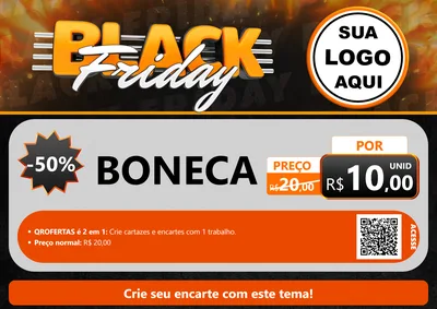 Modelo de Cartaz para Cartaz A4 Horizontal com o tema Black Friday para Brinquedos