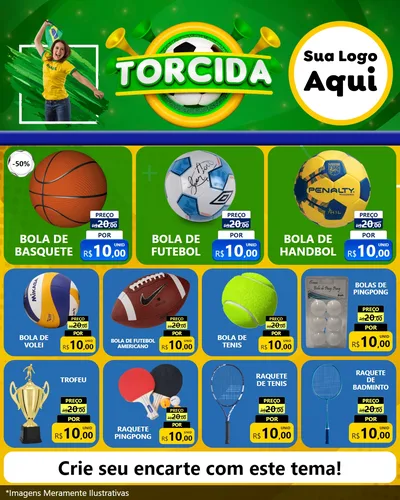 Modelo de Rede Social para Feed Instagram com o tema Torcida para Artigos Esportivos
