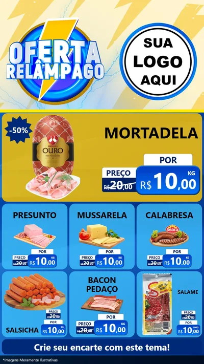Modelo de Rede Social para Stories com o tema Oferta Relâmpago para Frios e Laticínios