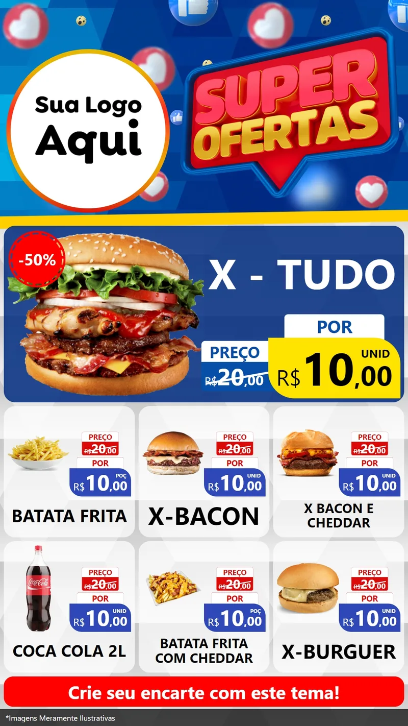 Modelo de Rede Social para Stories com o tema Super Ofertas para Hamburgueria