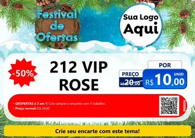 Modelo de Cartaz para Cartaz A4 Horizontal com o tema Festival de Ofertas - Inverno para Perfumes
