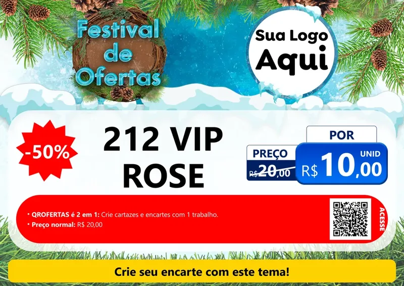 Modelo de Cartaz para Cartaz A4 Horizontal com o tema Festival de Ofertas - Inverno para Perfumes